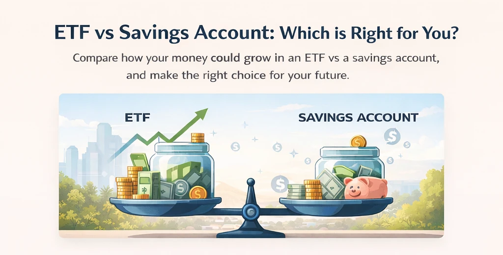 ETF vs savings comparison illustration