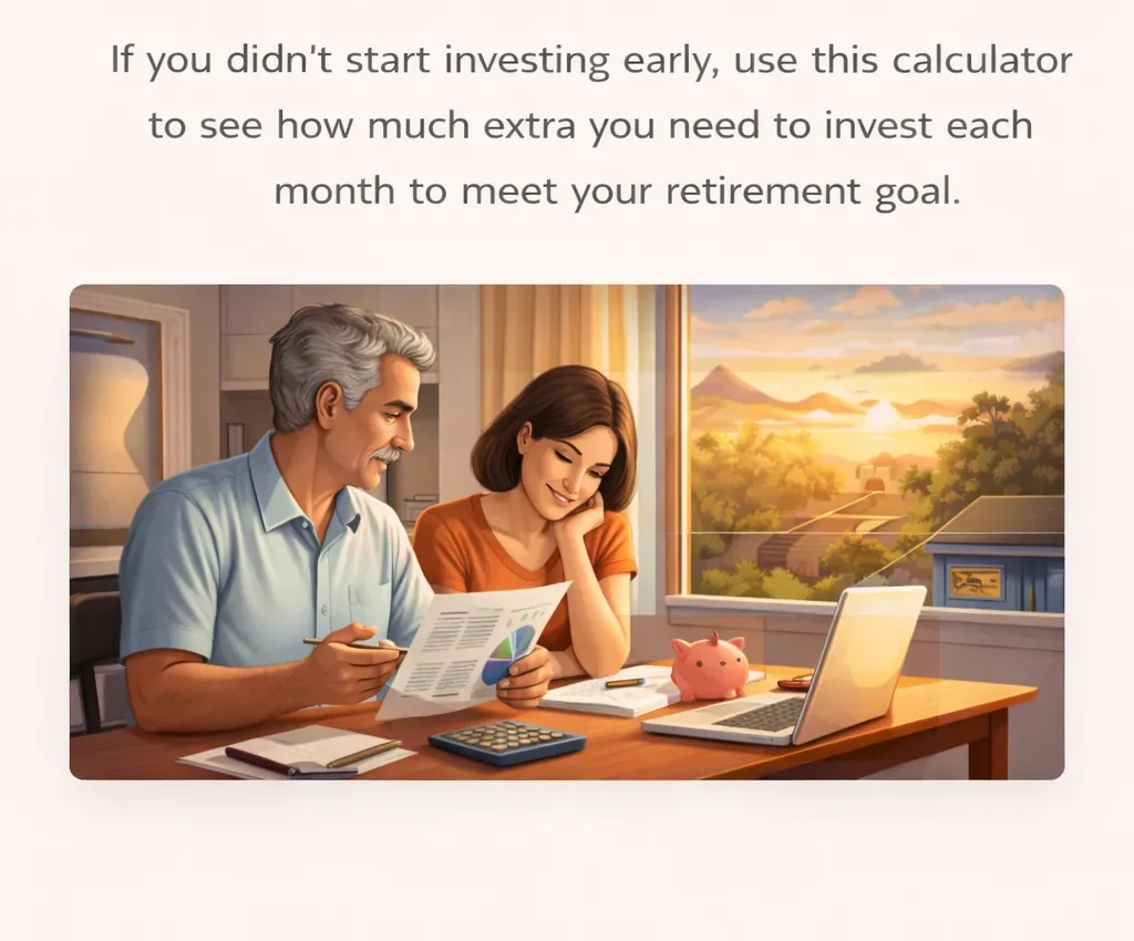 Starting late retirement planning illustration